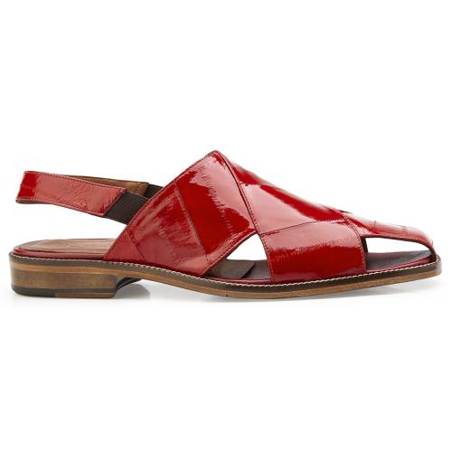 Belvedere "Monza" Red All-Over Genuine Eel Sandals 326-1